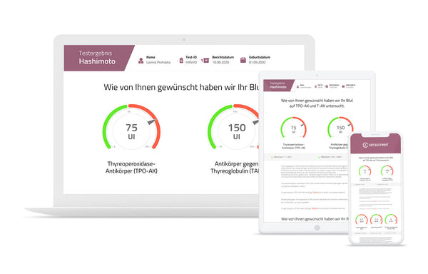 Vorschau des Testergebnisses des Hashimoto Tests von cerascreen