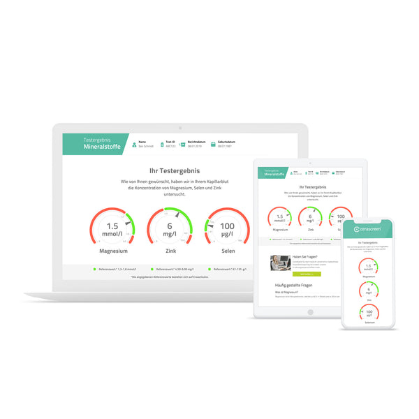 Vorschau des Testergebnisses des Magnesiummangel Tests von cerascreen